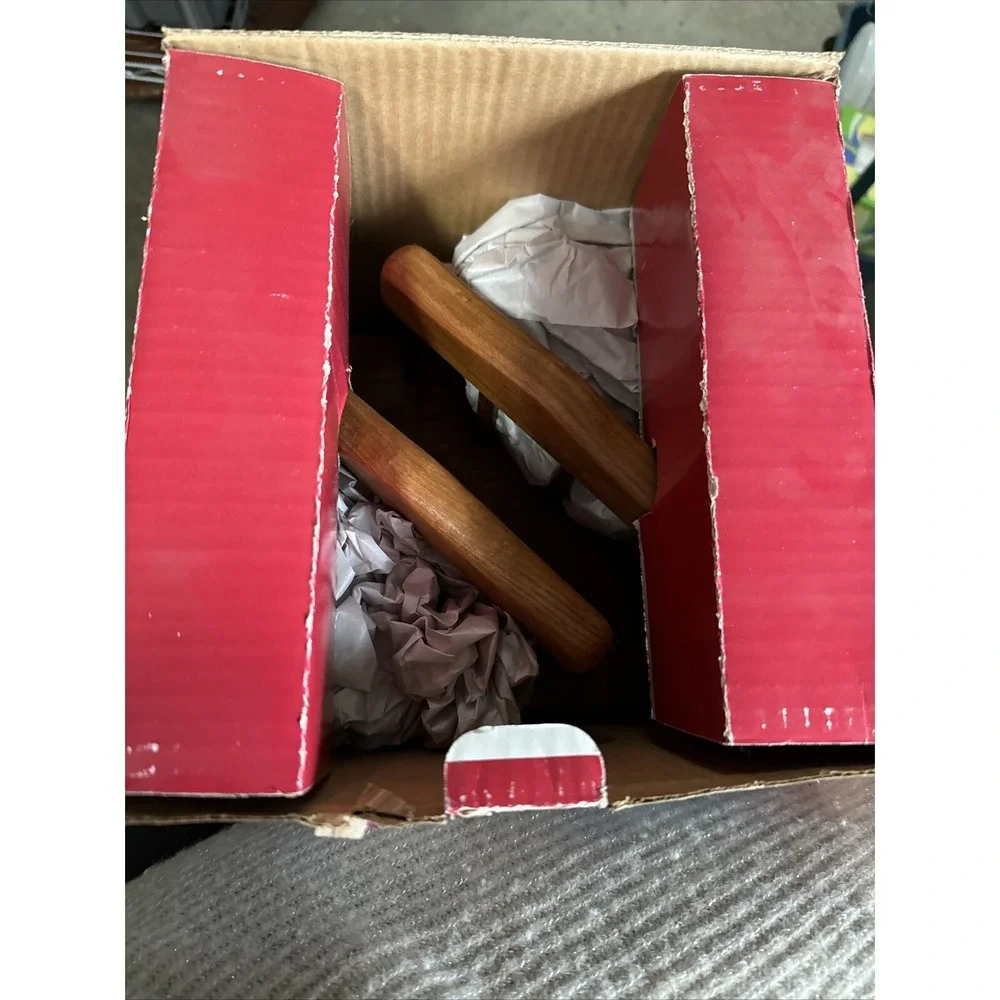 Genuine Teak Wood Salt &‎ Pepper Shakers Napkin Holder By Dolphin in Box